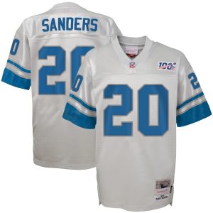 Alluring Authentic Modern Youth Detroit Lions #20 Barry Sanders Mitchell & Ness Platinum NFL 100 Retired Player Legacy Jersey