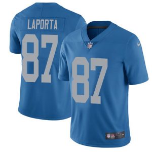 Alluring Classic Chic Eye - catching Lions #87 Sam LaPorta Blue Throwback Men's Stitched NFL Vapor Untouchable Limited Jersey