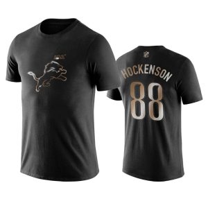 Alluring Classic Premium Lions #88 T.J. Hockenson Black NFL Black Golden 100th Season T-Shirts