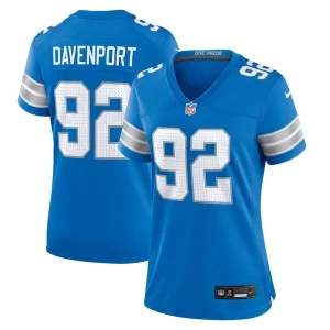Alluring Cool Chic Sleek Marcus Davenport Detroit Lions Nike Women's Team Game Jersey - Blue
