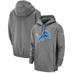 Alluring Exclusive Impressive Detroit Lions Sideline Performance Player Pullover Hoodie Gray