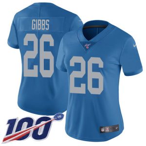 Alluring Exclusive Stylish Premium Lions #26 Jahmyr Gibbs Blue Throwback Women's Stitched NFL 100th Season Vapor Untouchable Limited Jersey