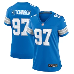 Alluring Eye - catching Chic Aidan Hutchinson Detroit Lions Nike Women's Game Jersey - Blue
