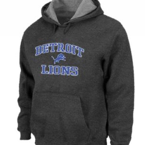 Alluring Gorgeous Detroit Lions Heart & Soul Pullover Hoodie Dark Grey