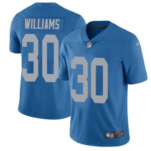 Alluring Gorgeous Stunning Lions #30 Jamaal Williams Blue Throwback Youth Stitched NFL Vapor Untouchable Limited Jersey