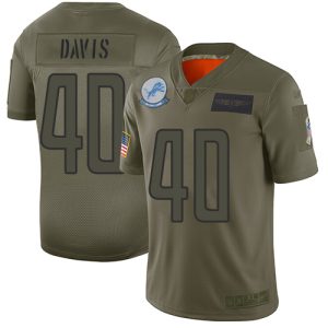 Alluring Graceful Lions #40 Jarrad Davis Camo Youth Stitched NFL Limited 2019 Salute to Service Jersey