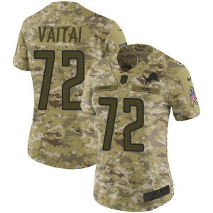 Alluring Outstanding Premium Lions #72 Halapoulivaati Vaitai Camo Women's Stitched NFL Limited 2018 Salute To Service Jersey