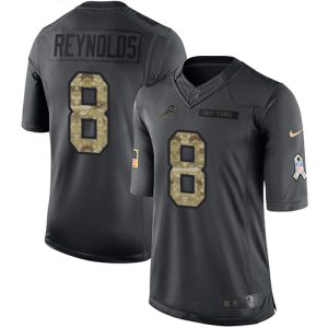 Alluring Premium Modern Elegant Lions #8 Josh Reynolds Black Youth Stitched NFL Limited 2016 Salute to Service Jersey