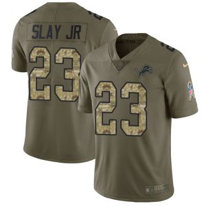 Attractive Chic Lions #23 Darius Slay Jr Olive/Camo Youth Stitched NFL Limited 2017 Salute to Service Jersey