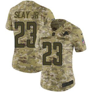 Attractive Dashing Graceful Marvelous Lions #23 Darius Slay Jr Camo Women's Stitched NFL Limited 2018 Salute to Service Jersey