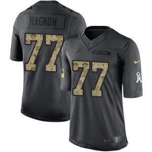 Attractive Elegant Impressive Lions #77 Frank Ragnow Black Men's Stitched NFL Limited 2016 Salute to Service Jersey