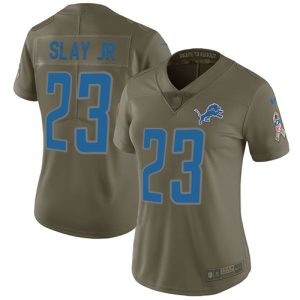 Attractive Elegant Lions #23 Darius Slay Jr Olive Women's Stitched NFL Limited 2017 Salute to Service Jersey