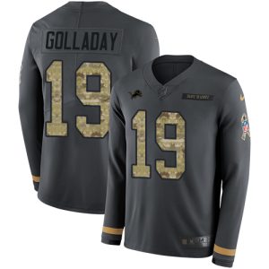 Attractive Gorgeous Lions #19 Kenny Golladay Anthracite Salute to Service Youth Stitched NFL Limited Therma Long Sleeve Jersey