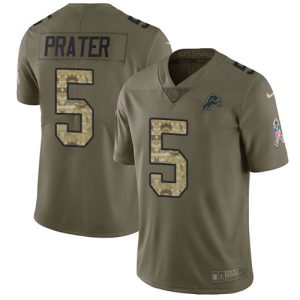 Attractive Handsome Impressive Lions #5 Matt Prater Olive/Camo Men's Stitched NFL Limited 2017 Salute To Service Jersey
