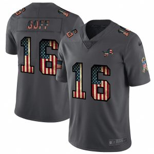 Attractive Marvelous Detroit Lions #16 Jared Goff 2018 Salute To Service Retro USA Flag Limited NFL Jersey