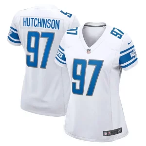 Cool Trendy Luxurious Attractive Aidan Hutchinson Detroit Lions Nike Women's Player Jersey - White