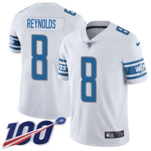 Authentic Classic Fabulous High Quality Lions #8 Josh Reynolds White Youth Stitched NFL 100th Season Vapor Untouchable Limited Jersey