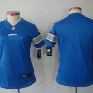 Authentic Elegant Comfortable Lions Blank Light Blue Team Color Women's Stitched NFL Limited Jersey