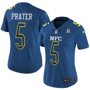 Authentic Exquisite Premium Outstanding Lions #5 Matt Prater Navy Women's Stitched NFL Limited NFC 2017 Pro Bowl Jersey