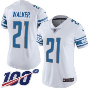 Authentic Gorgeous Lions #21 Tracy Walker White Women's Stitched NFL 100th Season Vapor Untouchable Limited Jersey