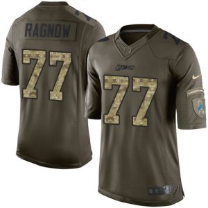 Authentic Handsome Superb Attractive Lions #77 Frank Ragnow Green Youth Stitched NFL Limited 2015 Salute to Service Jersey