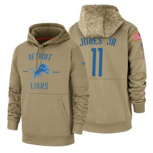 Authentic Impressive Smart Unique Detroit Lions #11 Marvin Jones Jr Tan 2019 Salute To Service Name & Number Sideline Therma Pullover Hoodie