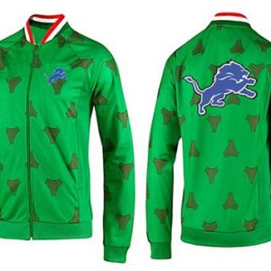 Authentic Premium Sleek NFL Detroit Lions Team Logo Jacket Green