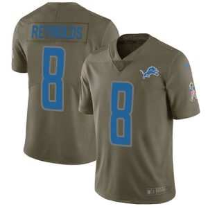 Authentic Sleek Lions #8 Josh Reynolds Olive Men's Stitched NFL Limited 2017 Salute To Service Jersey