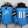 Authentic Smart Lions #81 Calvin Johnson Blue Player Pullover NFL Hoodie