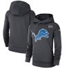 Authentic Stunning Exquisite NFL Women's Detroit Lions Anthracite Crucial Catch Performance Pullover Hoodie