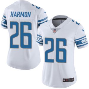 Authentic Stylish Lions #26 Duron Harmon White Women's Stitched NFL Vapor Untouchable Limited Jersey