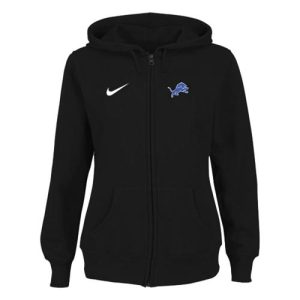 Chic Comfortable Detroit Lions Ladies Tailgater Full Zip Hoodie Black