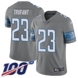 Chic Elegant Outstanding Lions #23 Desmond Trufant Gray Youth Stitched NFL Limited Rush 100th Season Jersey