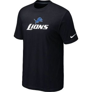 Chic Elegant Superb Detroit Lions Authentic Logo NFL T-Shirt Black