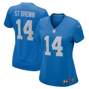 Chic Exclusive Gorgeous Amon-Ra St. Brown Detroit Lions Nike Women's Player Game Jersey - Blue