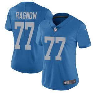 Chic Exquisite Fabulous Lions #77 Frank Ragnow Blue Throwback Women's Stitched NFL Vapor Untouchable Limited Jersey