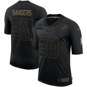 Chic Eye - catching Premium Unique Detroit Lions #20 Barry Sanders 2020 Salute To Service Retired Limited Jersey Black