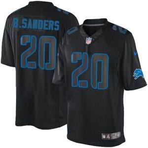 Chic Fabulous Premium Lions #20 Barry Sanders Black Men's Stitched NFL Impact Limited Jersey