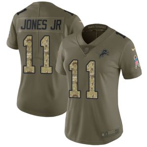 Chic Handsome Comfortable Marvelous Lions #11 Marvin Jones Jr Olive/Camo Women's Stitched NFL Limited 2017 Salute to Service Jersey