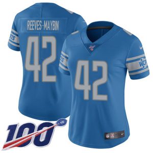 Chic Impressive Modern Superb Lions #42 Jalen Reeves-Maybin Blue Team Color Women's Stitched NFL 100th Season Vapor Untouchable Limited Jersey