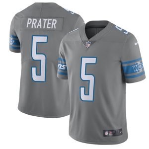 Classic Authentic Stunning Comfortable Lions #5 Matt Prater Gray Men's Stitched NFL Limited Rush Jersey