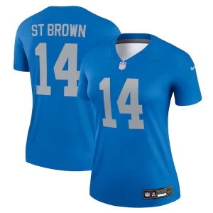 Classic Exclusive Amon-Ra St. Brown Detroit Lions Nike Women's Alternate Legend Player Performance Top - Blue