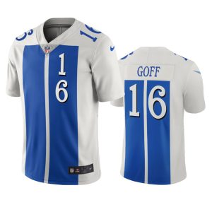 Classic Fabulous Attractive Detroit Lions #16 Jared Goff White Blue Vapor Limited City Edition NFL Jersey