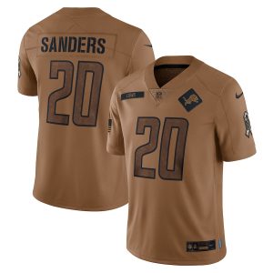 Classic Fantastic Eye - catching Detroit Lions #20 Barry Sanders Men's 2023 Salute To Service Limited Jersey - Brown