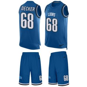 Classic Impressive Cool Stunning Lions #68 Taylor Decker Blue Team Color Men's Stitched NFL Limited Tank Top Suit Jersey