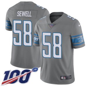 Classic Luxurious Lions #58 Penei Sewell Gray Youth Stitched NFL Limited Rush 100th Season Jersey