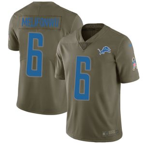 Classic Outstanding Smart Gorgeous Lions #6 Ifeatu Melifonwu Olive Youth Stitched NFL Limited 2017 Salute To Service Jersey