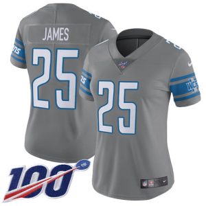 Classic Premium Lions #25 Craig James Gray Women's Stitched NFL Limited Rush 100th Season Jersey