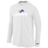 Classic Trendy Detroit Lions Authentic Logo Long Sleeve T-Shirt White