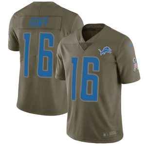 Comfortable Alluring Detroit Lions #16 Jared Goff Olive Youth Stitched NFL Limited 2017 Salute To Service Jersey